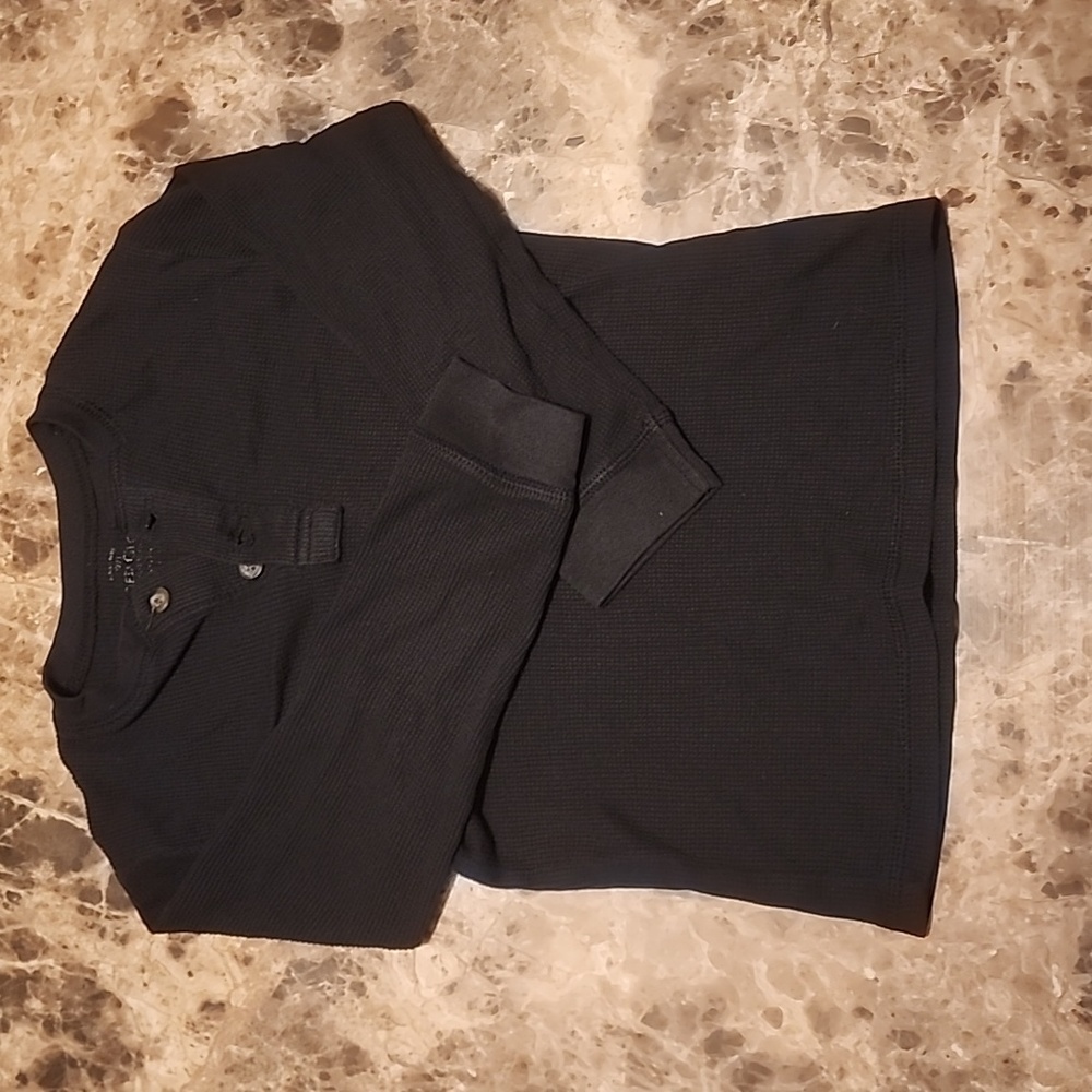Faded Glory boys thermal long sleeve henley shirt size 7/8